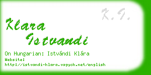 klara istvandi business card